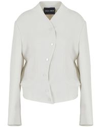 Giorgio Armani - Collarless Drop-Shoulder Jacket - Lyst