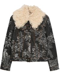 Etro - Jack Met Lammy Kraag En Bloemenprint - Lyst