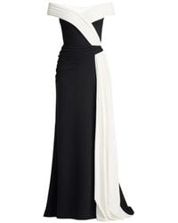 Tadashi Shoji - Draped Slit Maxi Dress - Lyst