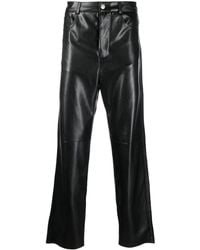 Nanushka - Faux-leather Straight-leg Trousers - Lyst