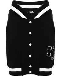 Karl Lagerfeld - Jersey-Minirock mit beflocktem Logo - Lyst