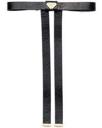 Prada - Logo Leather Hair Clip - Lyst