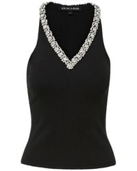 Veronica Beard - Ayres Neck-Embellished V-Neck Top - Lyst