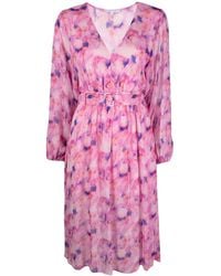 Patrizia Pepe - Floral Print V-Neck Dress - Lyst