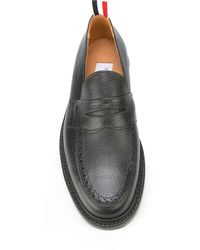 Thom Browne - Penny Loafer With Leather Sole In Black Pebble Grain - Lyst