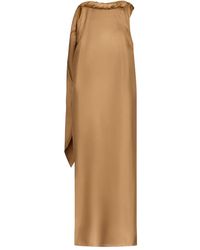 Loulou de Saison - Susan Twisted-Collar Midi Dress - Lyst