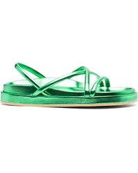 P.A.R.O.S.H. - Metallic-Finish Leather Sandals - Lyst