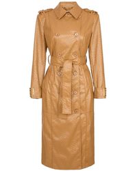 Elisabetta Franchi - Scale-Texture Trench Coat - Lyst