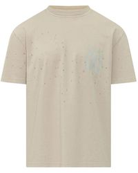 AMISH - Distressed Logo-Print T-Shirt - Lyst