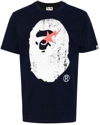 A Bathing Ape - Graphic-Print Cotton T-Shirt - Lyst