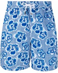 Hackett - Floral-Print Drawstring-Waist Swim Shorts - Lyst