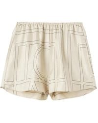 TOTEME - Geometric-Print Silk Shorts - Lyst