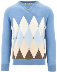 Ballantyne - Argyle-Pattern V-Neck Sweater - Lyst