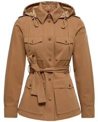 Moncler - Chaqueta Con Cinturón Y Capucha - Lyst