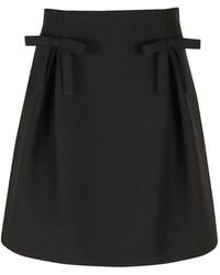 Valentino Garavani - Bow-Detail A-Line Mini Skirt - Lyst