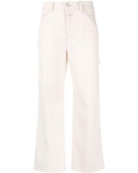 Closed High-rise Wide-leg Jeans in White | Lyst