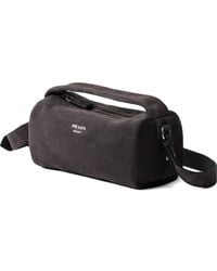Prada - Suede Leather Shoulder Bag - Lyst