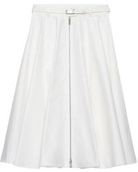 Prada - Chino Midi-Skirt With Zipper - Lyst