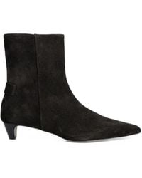 AllSaints - Piper Pointed-Toe Suede Ankle Boots - Lyst