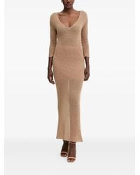 Liviana Conti - Clotilde Maxi-Jurk Met V-Hals En Split - Lyst