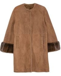 Manzoni 24 - Fur-Trimmed Collarless Coat - Lyst