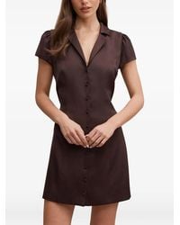 EVER NEW - Blair Satin-Finish Button-Front Mini Dress - Lyst