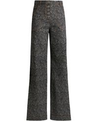 Etro - Flared Jacquard Paisley Jeans - Lyst