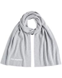 KARL LAGERFELD - Logo-Embroidered Scarf - Lyst