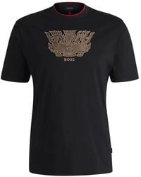 BOSS - Logo-Embroidered T-Shirt - Lyst