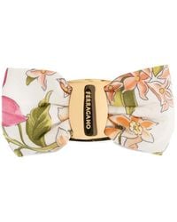 Ferragamo - Floral-Print Vara Bow Hair Clip - Lyst