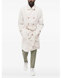 Brunello Cucinelli - Double-Breasted Belted Trench Coat - Lyst