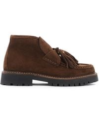 POSA - Aosta Tassel-Detail Suede Ankle Boots - Lyst