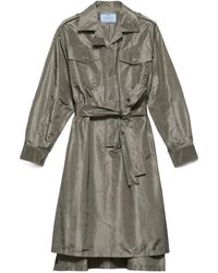 Prada - Robe Mi-Longue En Taffetas - Lyst