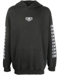 Balenciaga - Bb-embroidered Oversized Hoodie - Lyst