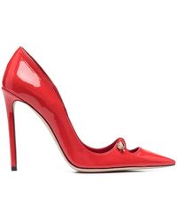 HARDOT - 110Mm Bar-Detail Patent Leather Pumps - Lyst