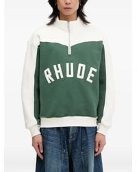 Rhude - Embroidered Colour-Block Half-Zip Sweatshirt - Lyst