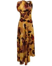 Victoria Beckham - Vestido asimétrico con estampado floral - Lyst