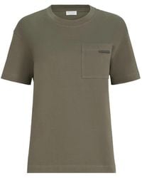 Brunello Cucinelli - Cotton Jersey T-Shirt With Shiny Tab - Lyst