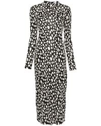 Patrizia Pepe - Graphic-Print Long-Sleeve Dress - Lyst