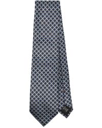 ZEGNA - Check Patterned-Jacquard Silk Tie - Lyst