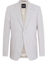 BOSS - Striped Single-Breasted Blazer - Lyst