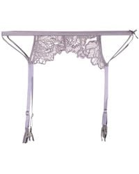 Fleur du Mal - Whitney Embroidered Garter Belt - Lyst