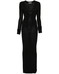 Entire studios - V-Neck Long-Sleeve Dress - Lyst