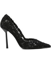 Le Silla - Lace Pointed Heeled Pumps - Lyst