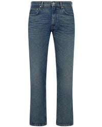 Roberto Cavalli - Logo-Embroidered Straight-Leg Jeans - Lyst