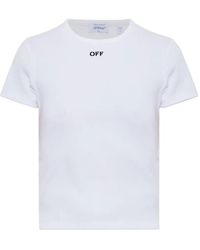 Off-White c/o Virgil Abloh - Embroidered-Logo Ribbed T-Shirt - Lyst