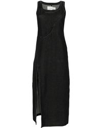 Feng Chen Wang - Sleeveless Denim Maxi Dress - Lyst