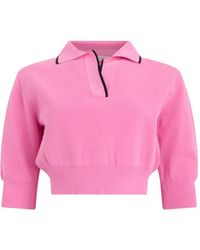 Philosophy Di Lorenzo Serafini - Cropped Polo-Collar Sweater - Lyst