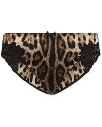 Dolce & Gabbana - Leo-Print Satin Bra - Lyst