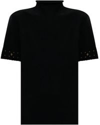 Twinset - Verziertes T-Shirt mit Stehkragen - Lyst